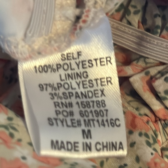 Mable Floral print bubble sleeves Crop top peasant cottage Boho blouse Sz M - Picture 6 of 9